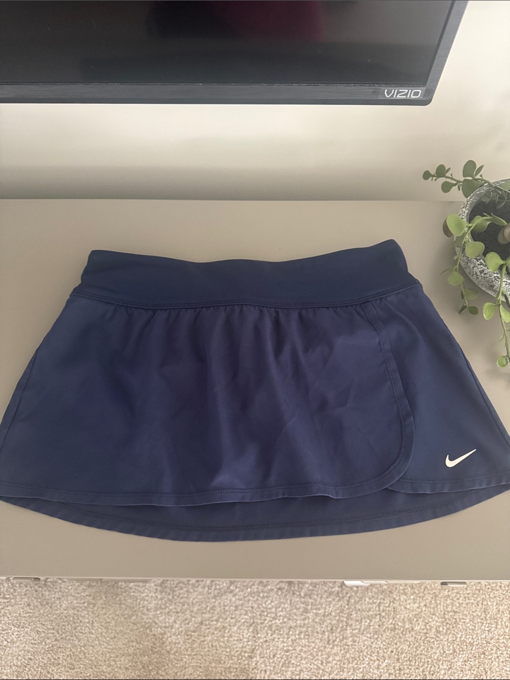 Nike Navy Blue Performance Tennis Skort with White Swoosh